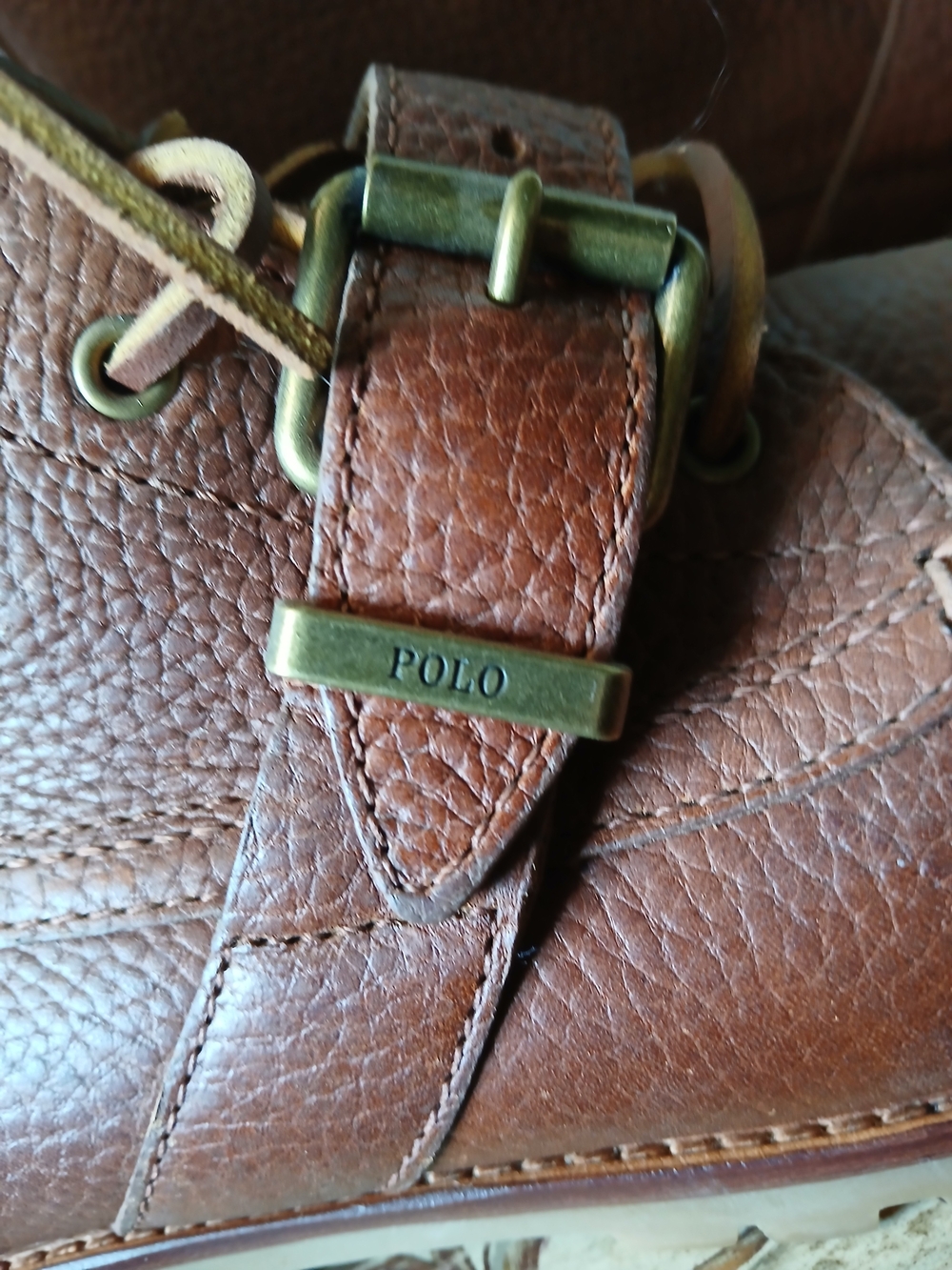 POLO By RALPH LAUREN Men's Chestnut Leather Lace-Up Buckle Boots "Ranger" New 11 - Picture 2 of 7